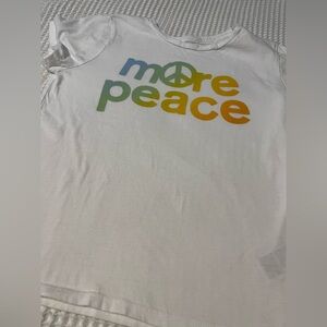 Old Navy - White Tee with Colorful 'More Peace' Graphic